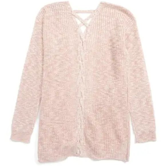 Freshman Back Detail Cardigan (Big Girls) L (12-14), PALE MAUVE/ EGRET - Picture 1 of 6